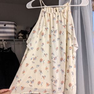 Flower ruffle tank top